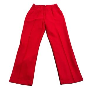 70s/80s Vintage High-Rise Tailored Trousers Pants (Hot Red) Size 6